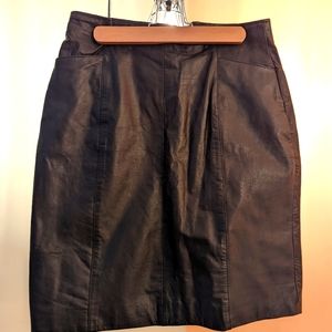 Vintage knee-length leather skirt
